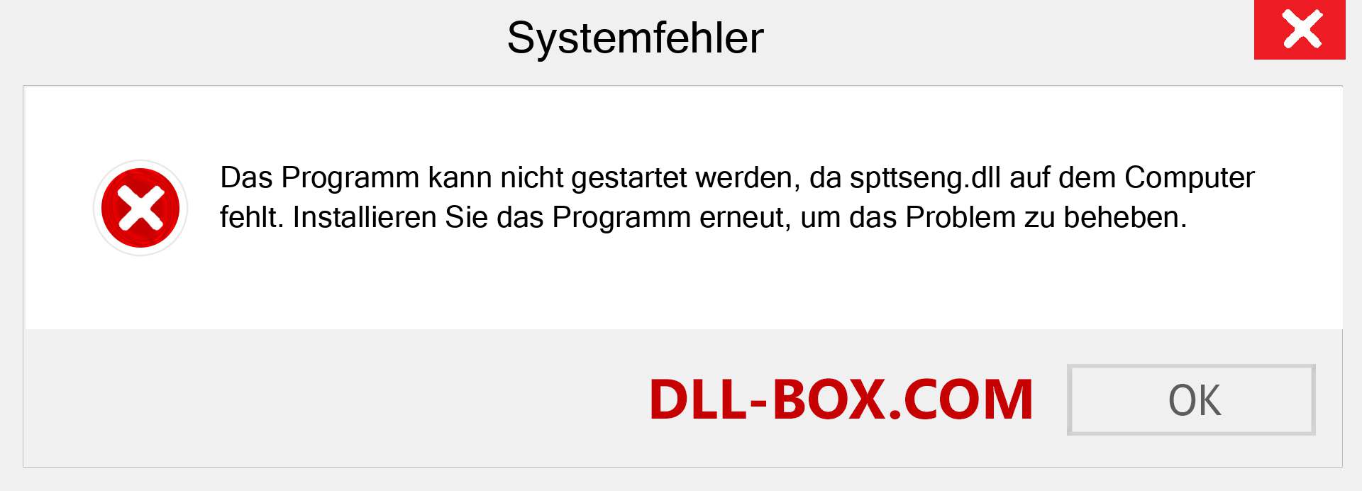 spttseng.dll-Datei fehlt?. Download für Windows 7, 8, 10 - Fix spttseng dll Missing Error unter Windows, Fotos, Bildern